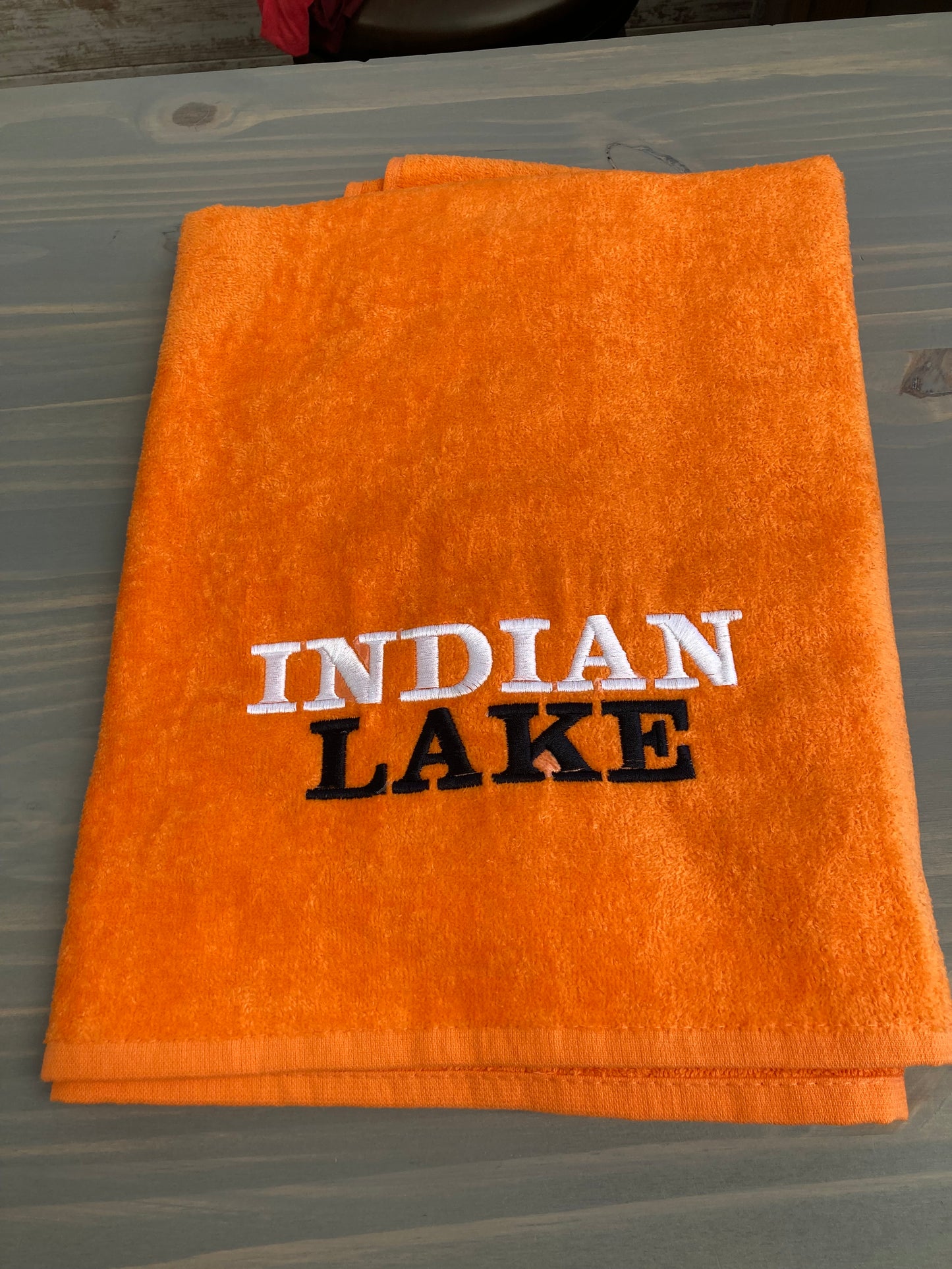 Indian Lake Embroidered Beach Towel