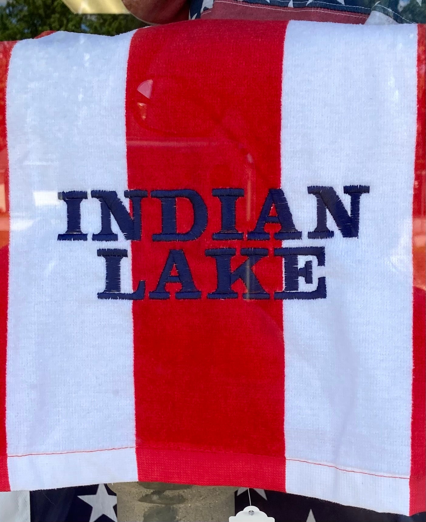 Indian Lake Embroidered Beach Towel