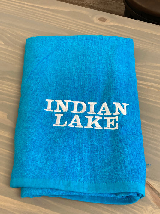 Indian Lake Embroidered Beach Towel