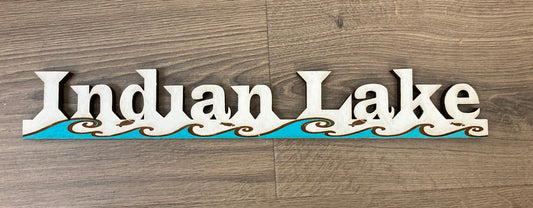 Indian Lake Laser Cut Out / Shelf Sitter with Waves