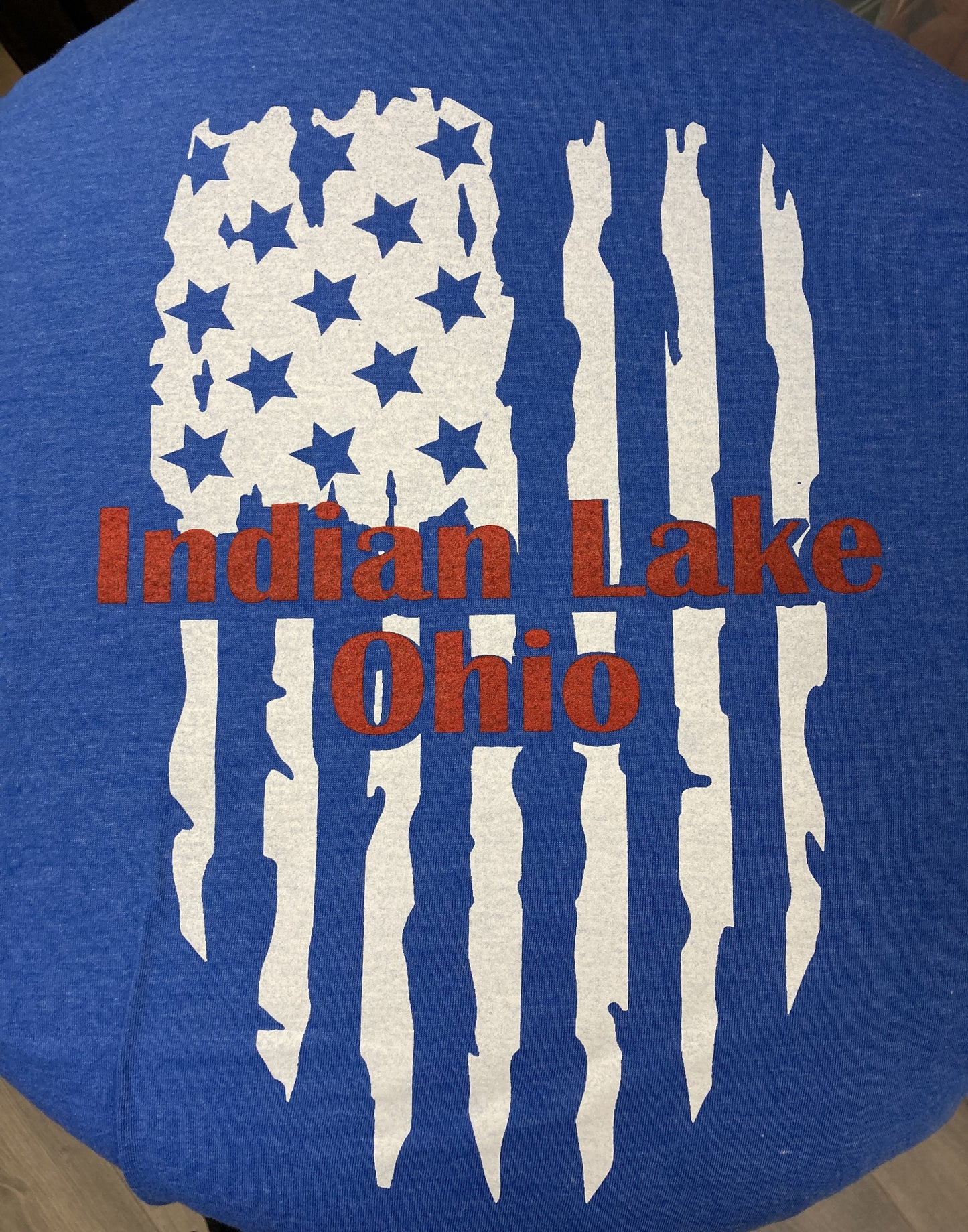 Indian Lake Flag T-Shirt blue