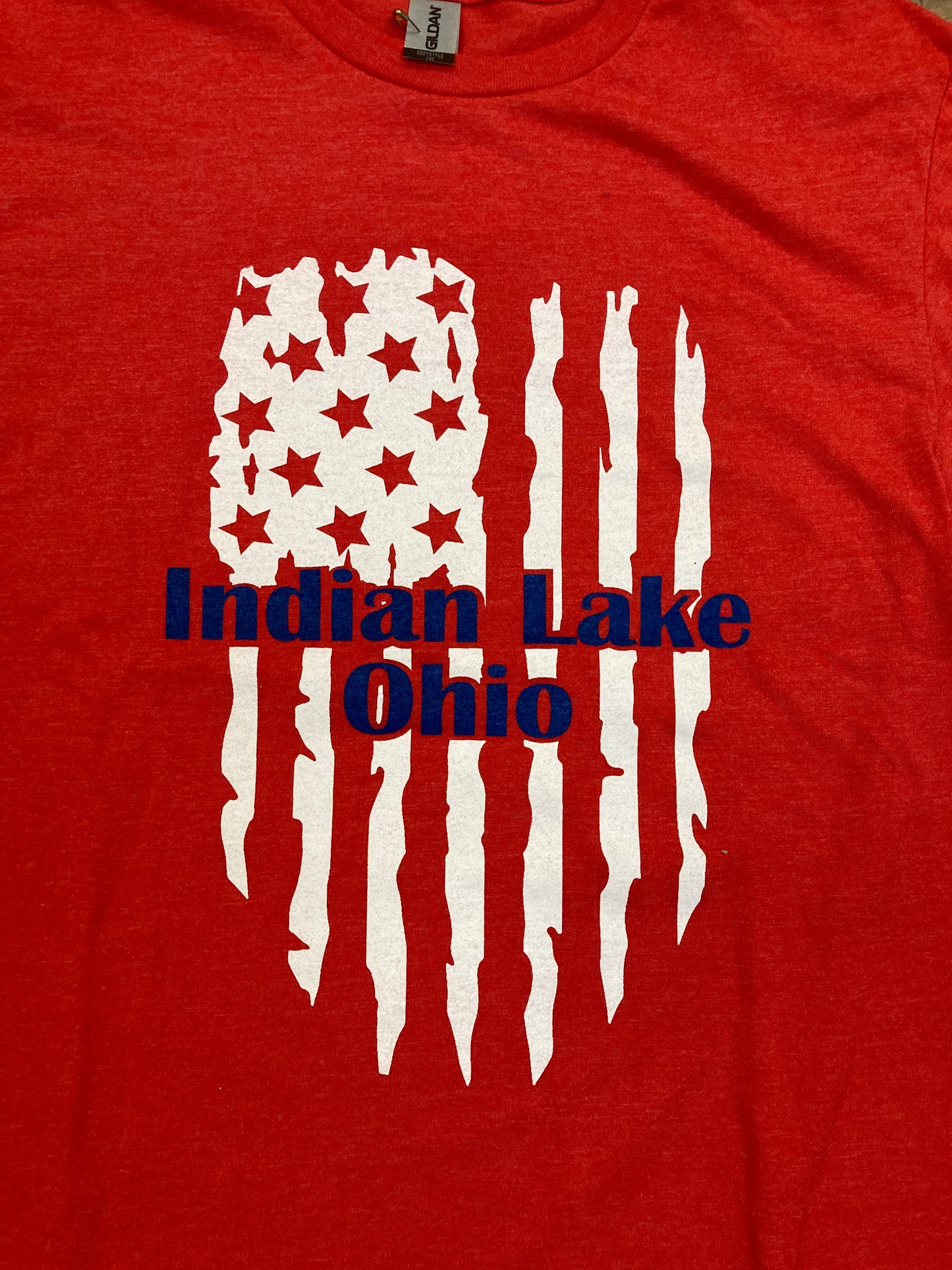 Indian Lake Flag T-Shirt red