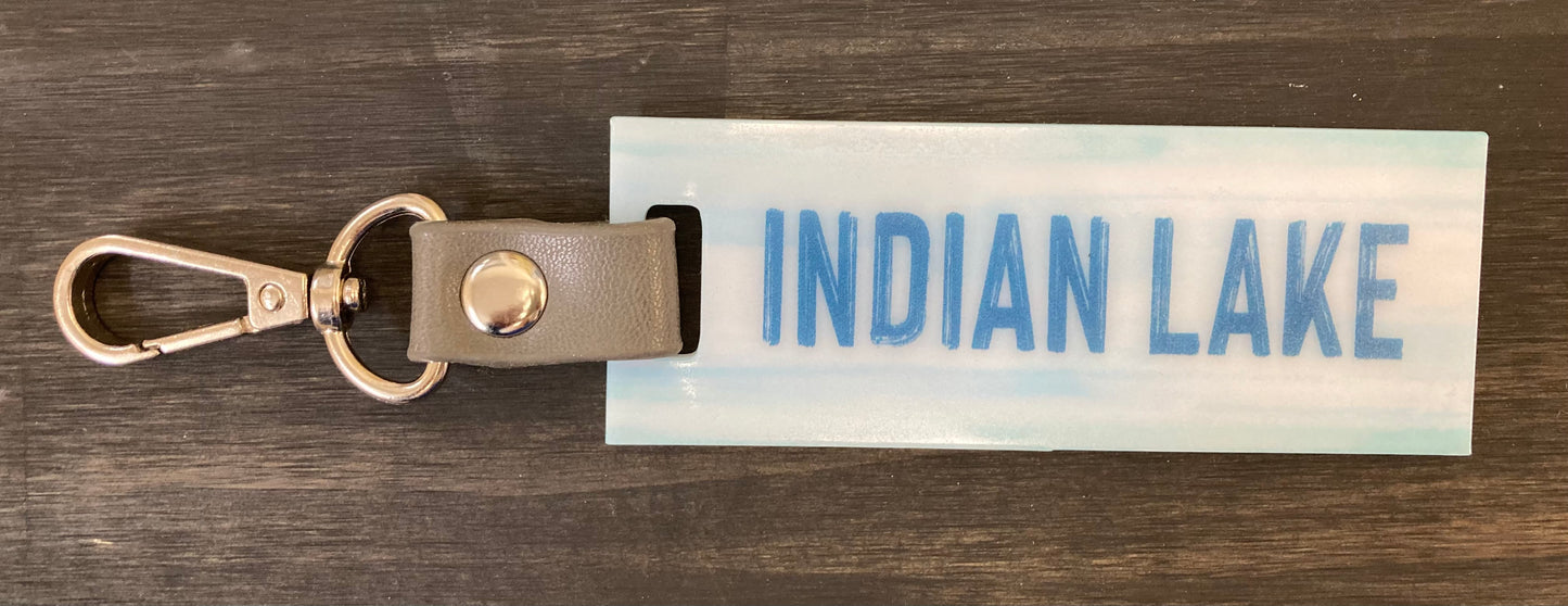 Indian Lake Ohio Pale Blue Key Chain