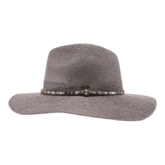 Knit Multi Thread Rhinestone Band Panama Hat - CC Beanie