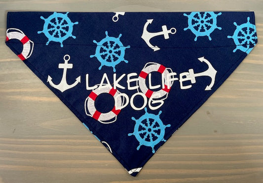 Dog Scarf - Thru the Collar Pet Neck Scarf - Lake Life Dog