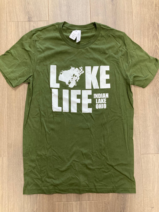 Lake Life Map Indian Lake T-Shirt