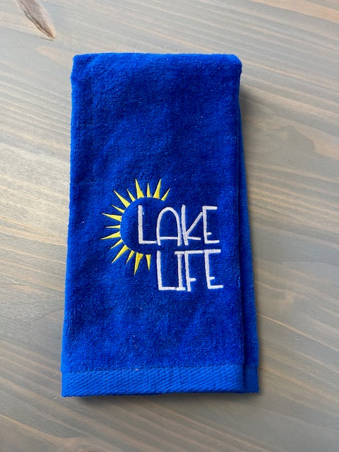 Lake Life Embroidered Hand Towel