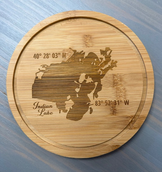 Indian Lake Ohio 8" Circle Cutting Board