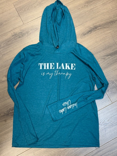 The Lake is my Therapy Tri-Blend Long Sleeve Hoodie
