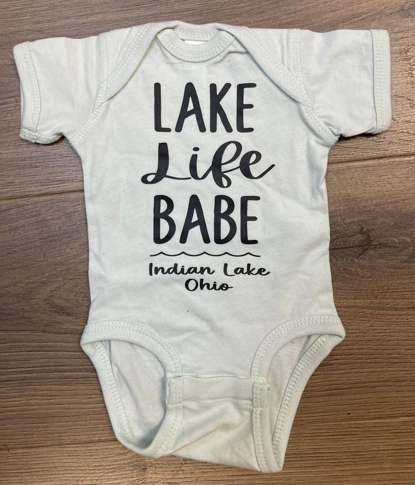 Lake Life Babe Indian Lake Short Sleeve Onesie