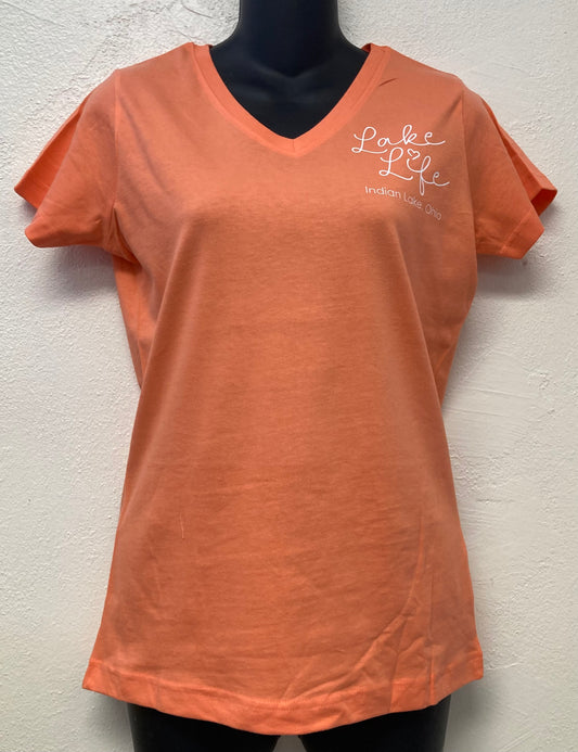 Lake Life Heart Ladies V-Neck