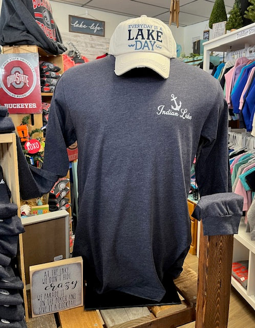Lake Map Indian Lake Long Sleeve T-Shirt