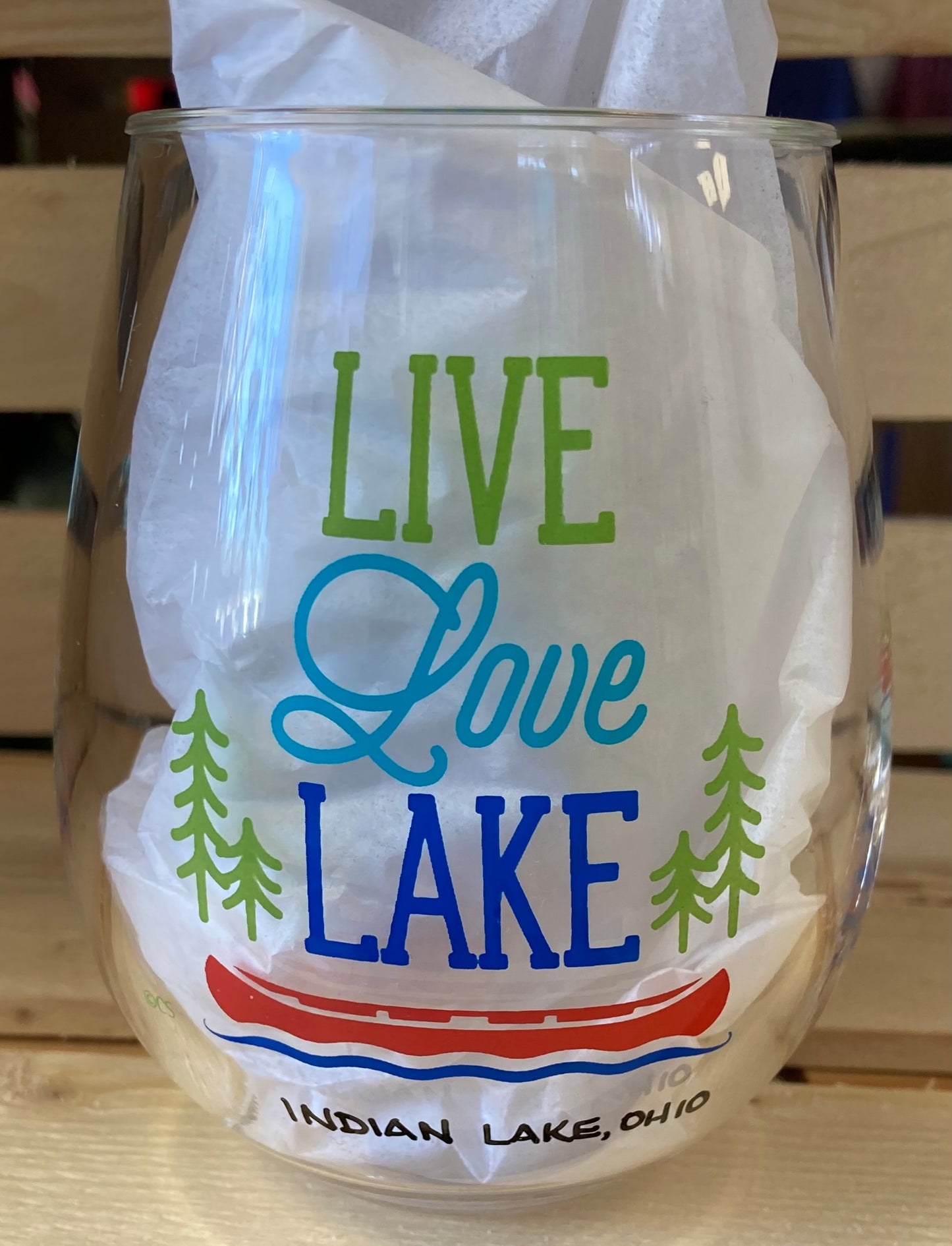 Wine Tumbler - Live Love Lake Indian Lake