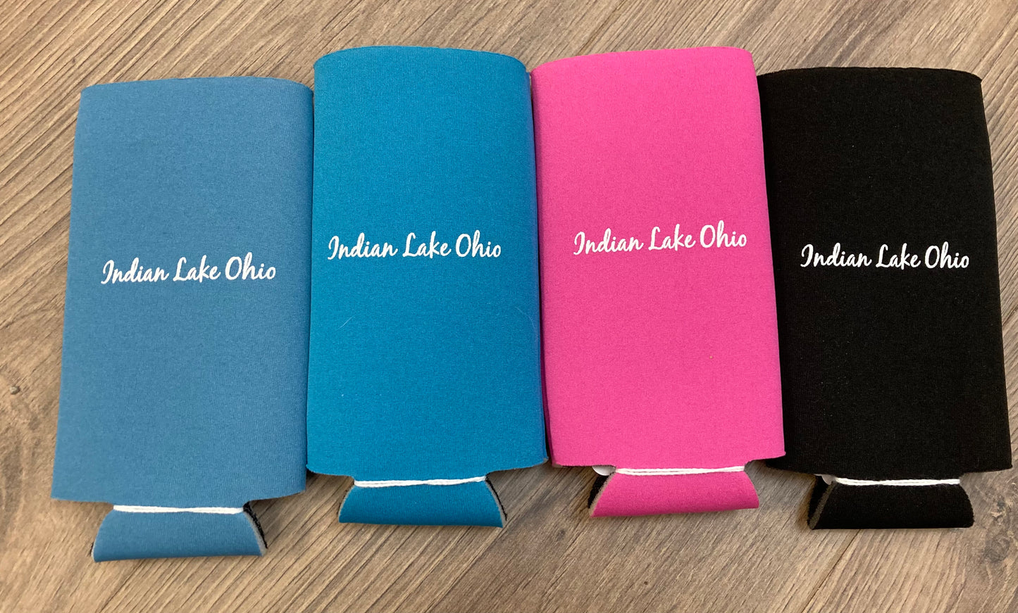 Lovin the Lake Life Indian Lake Slim Koozie