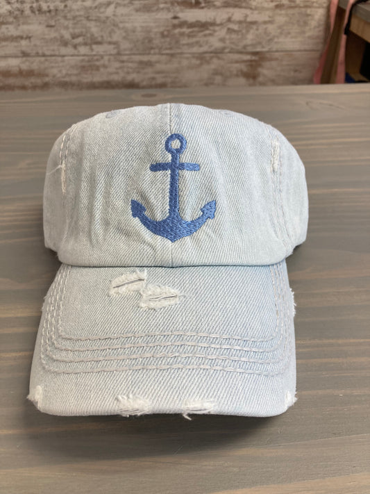 Ball Cap Vintage - Embroidered Anchor