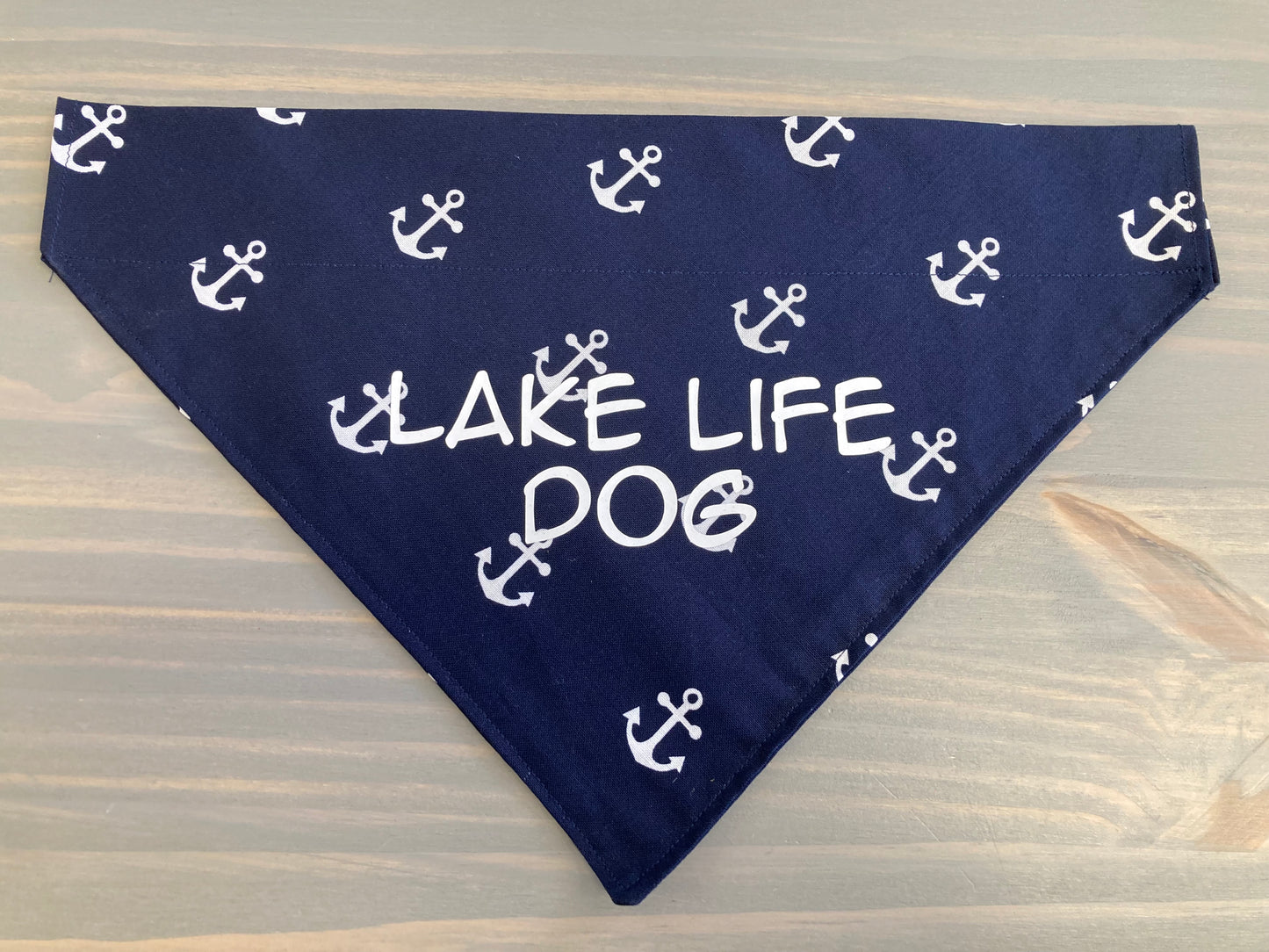 Dog Scarf - Thru the Collar Pet Neck Scarf - Anchors and Lake Life