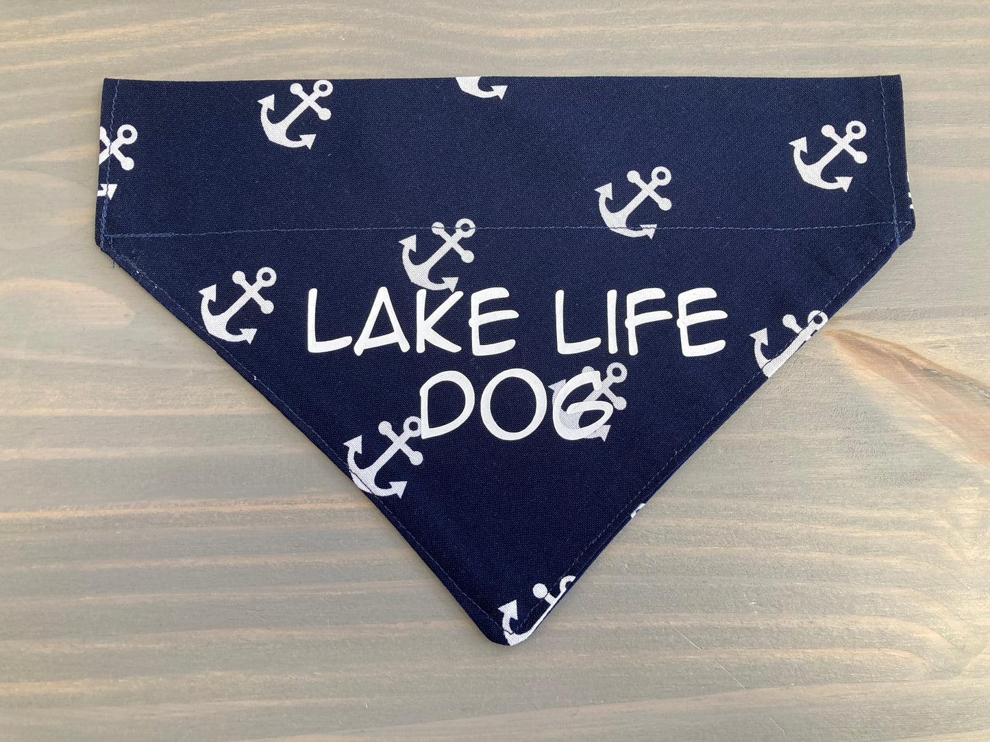 Dog Scarf - Thru the Collar Pet Neck Scarf - Anchors and Lake Life