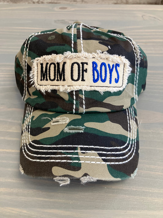 Ball Cap - Vintage Mom of Boys Patch Embroidery