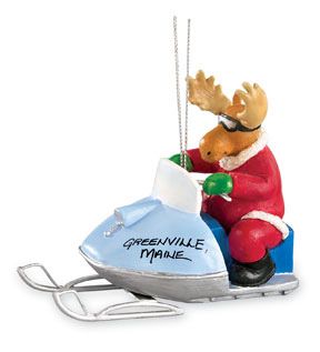 Moose on Snowmobile - Resin Ornament