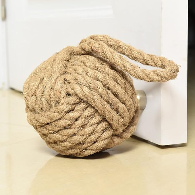 Nautical Decorative Door Stop Rope Weighted 6.25"