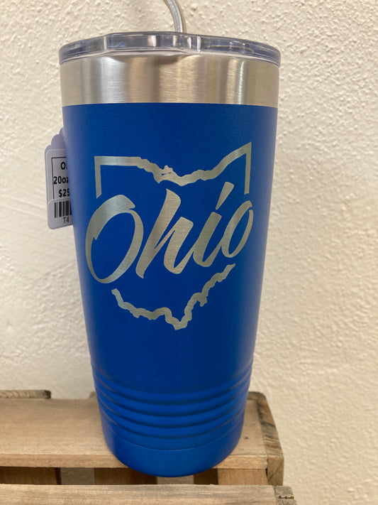 Ohio Laser Engraved Stainless Steel 20oz Travel Tumbler