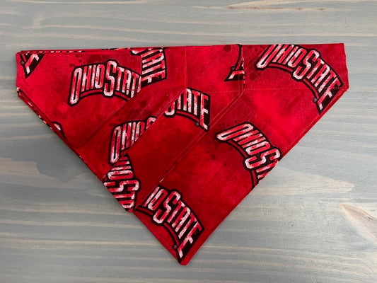 Dog Scarf - Thru the Collar Pet Neck Scarf - Ohio State Buckeyes NCAA Licensed