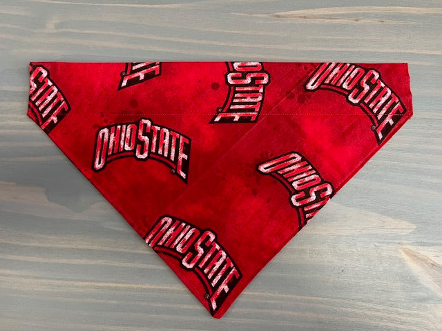 Dog Scarf - Thru the Collar Pet Neck Scarf - Ohio State Buckeyes NCAA Licensed