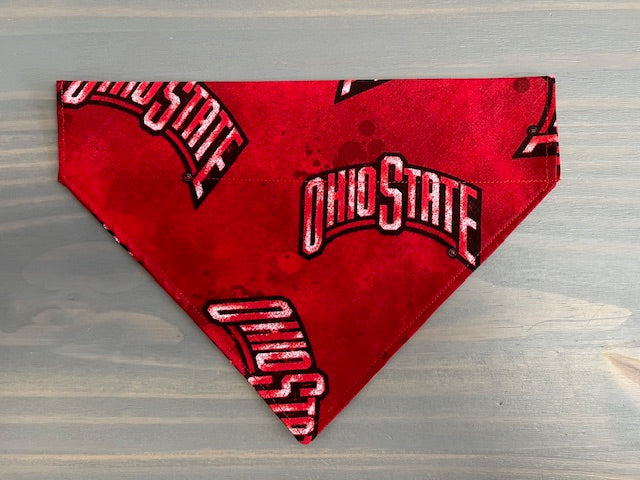 Dog Scarf - Thru the Collar Pet Neck Scarf - Ohio State Buckeyes NCAA Licensed