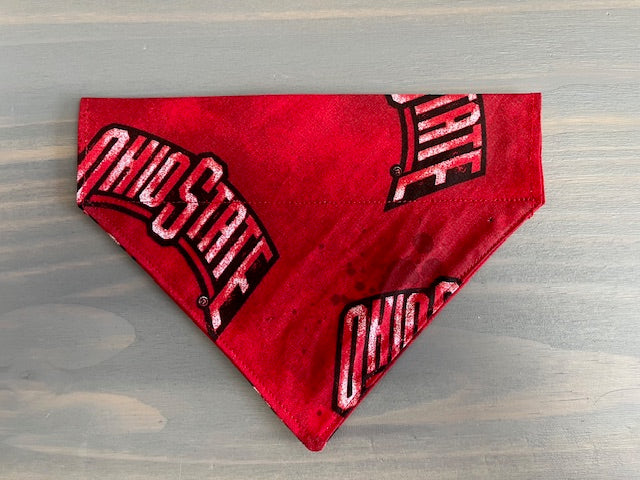 Dog Scarf - Thru the Collar Pet Neck Scarf - Ohio State Buckeyes NCAA Licensed