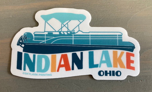 Souvenir Sticker - Pontoon Boat Indian Lake