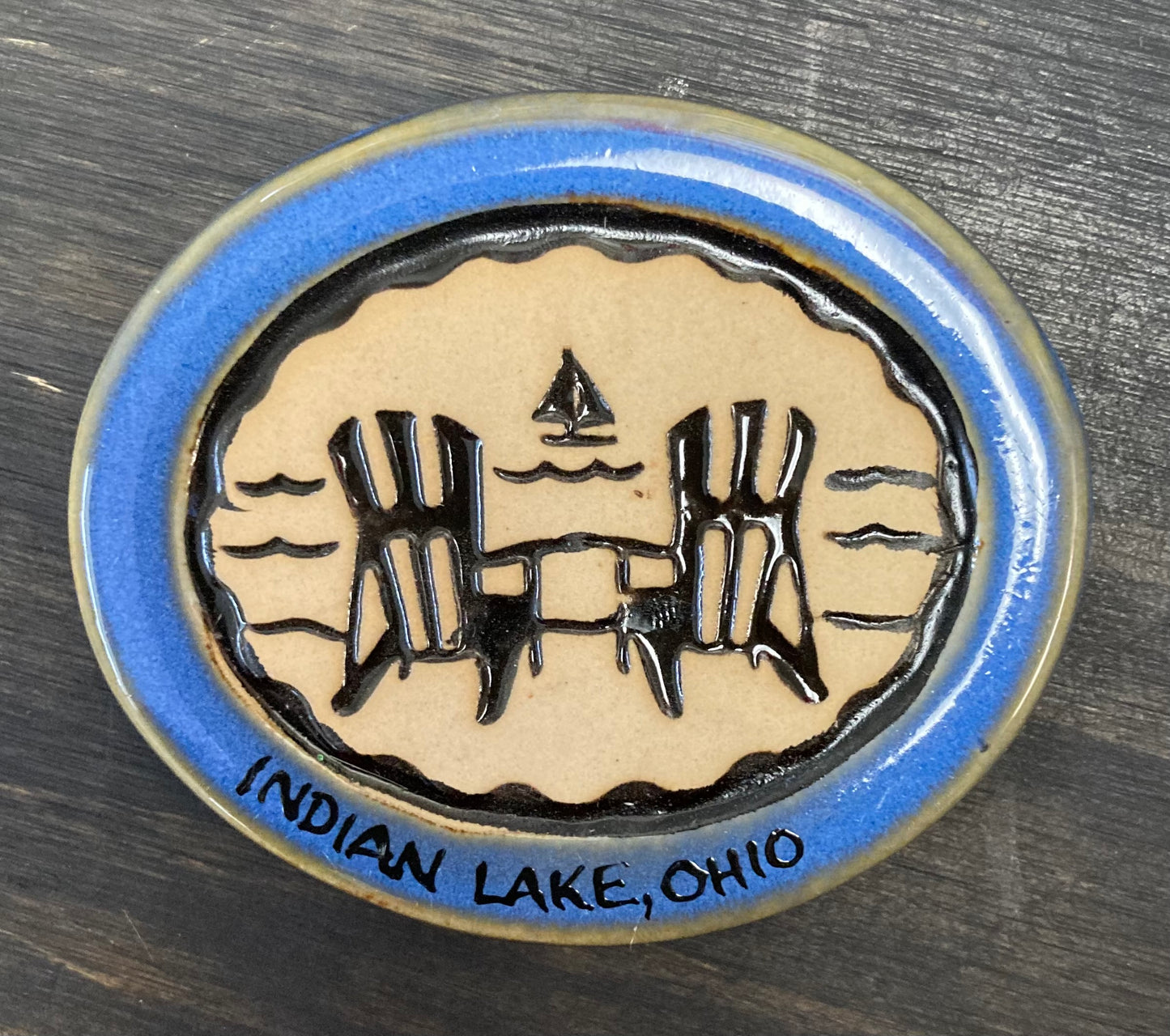 Indian Lake Pottery Disk Magnet