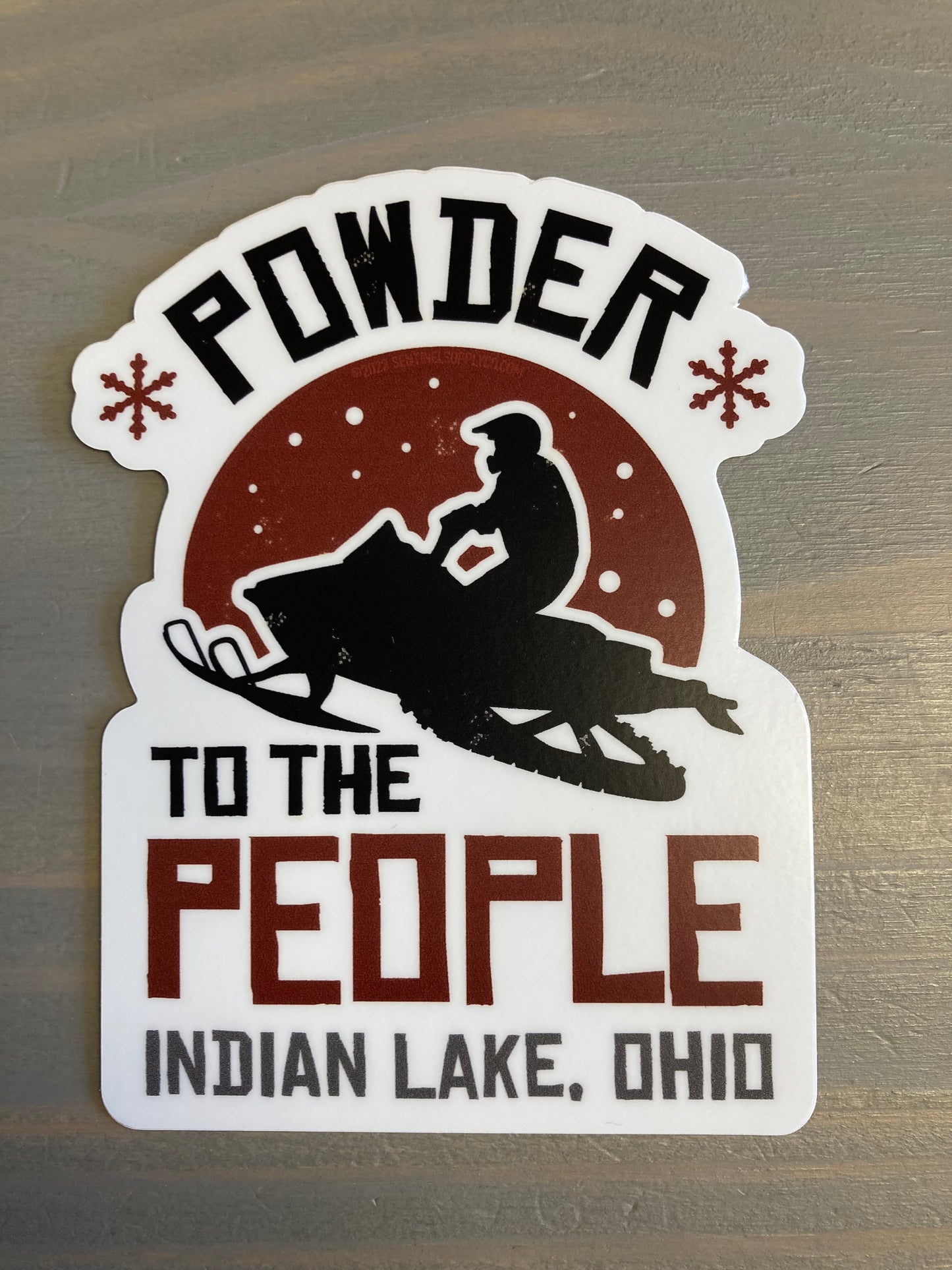 Souvenir Sticker - Powder to the People Indian Lake Ohio