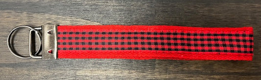 Wristlet Key Chain - Red/Black Plaid