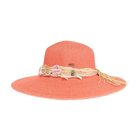 Shell Trim Wide Brim C.C Sun Hat - CC Beanie
