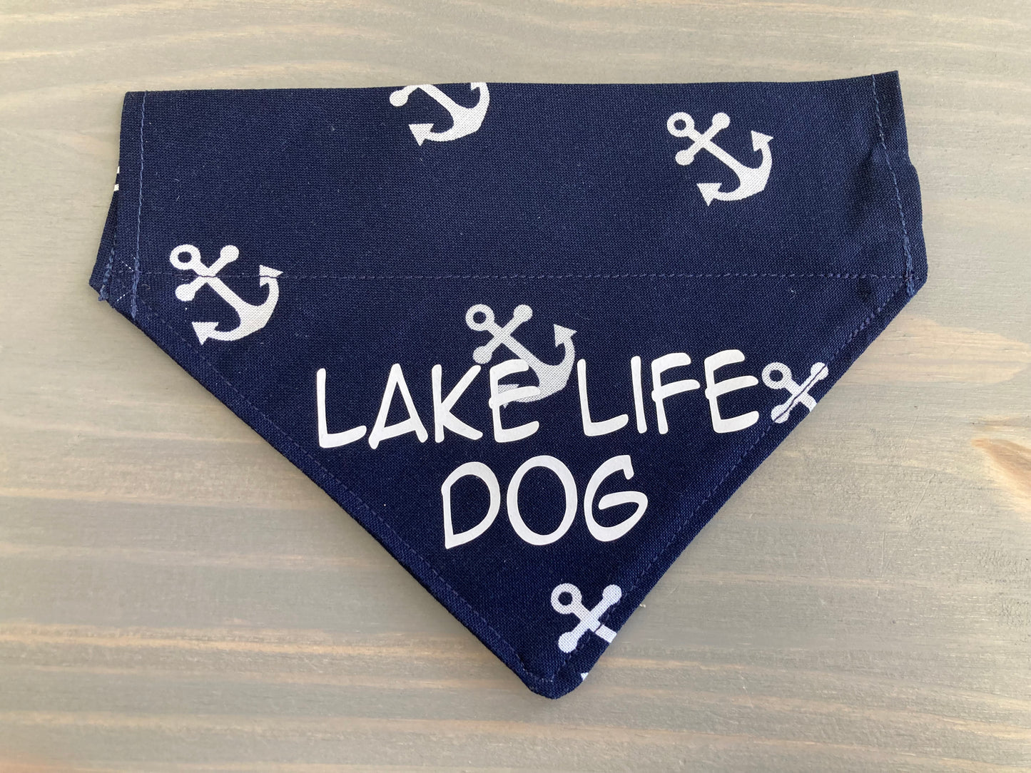 Dog Scarf - Thru the Collar Pet Neck Scarf - Anchors and Lake Life