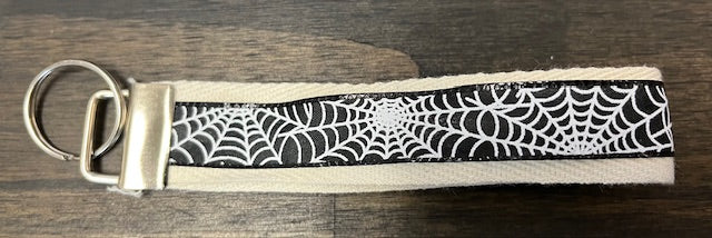 Wristlet Key Chain - Spider Webs - Halloween