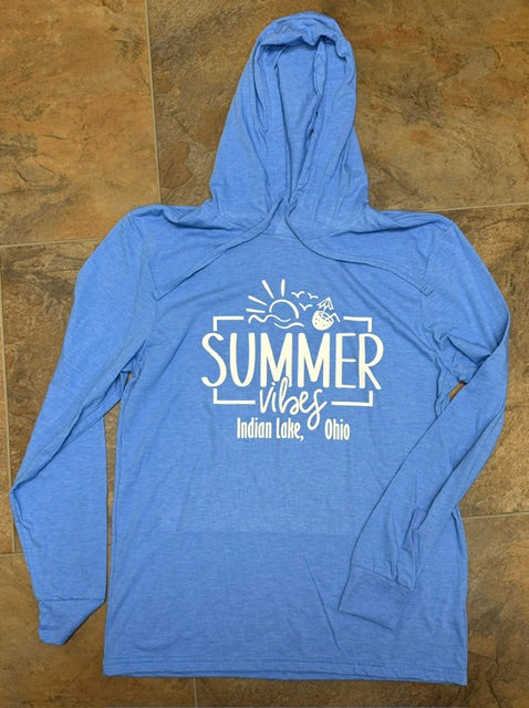Summer Vibes Indian Lake Ohio Unisex Tri-Blend Hoodie Tee