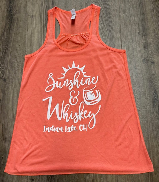 Sunshine & Whiskey Racer Back Tank Top