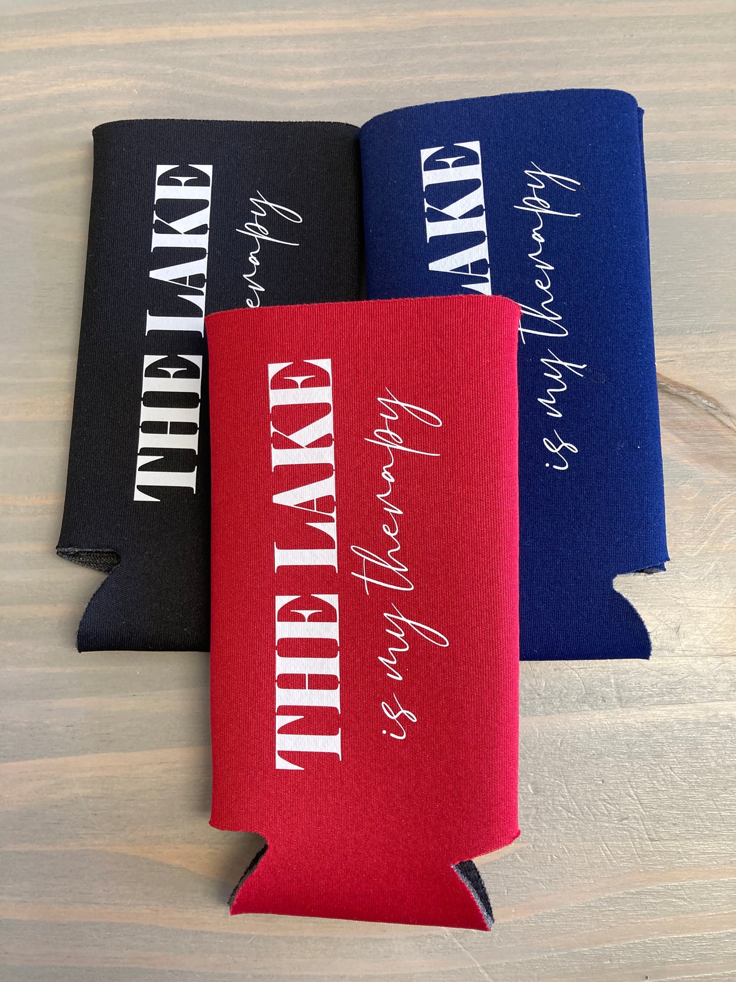 The Lake Is My Therapy Tall Skinny Koozie