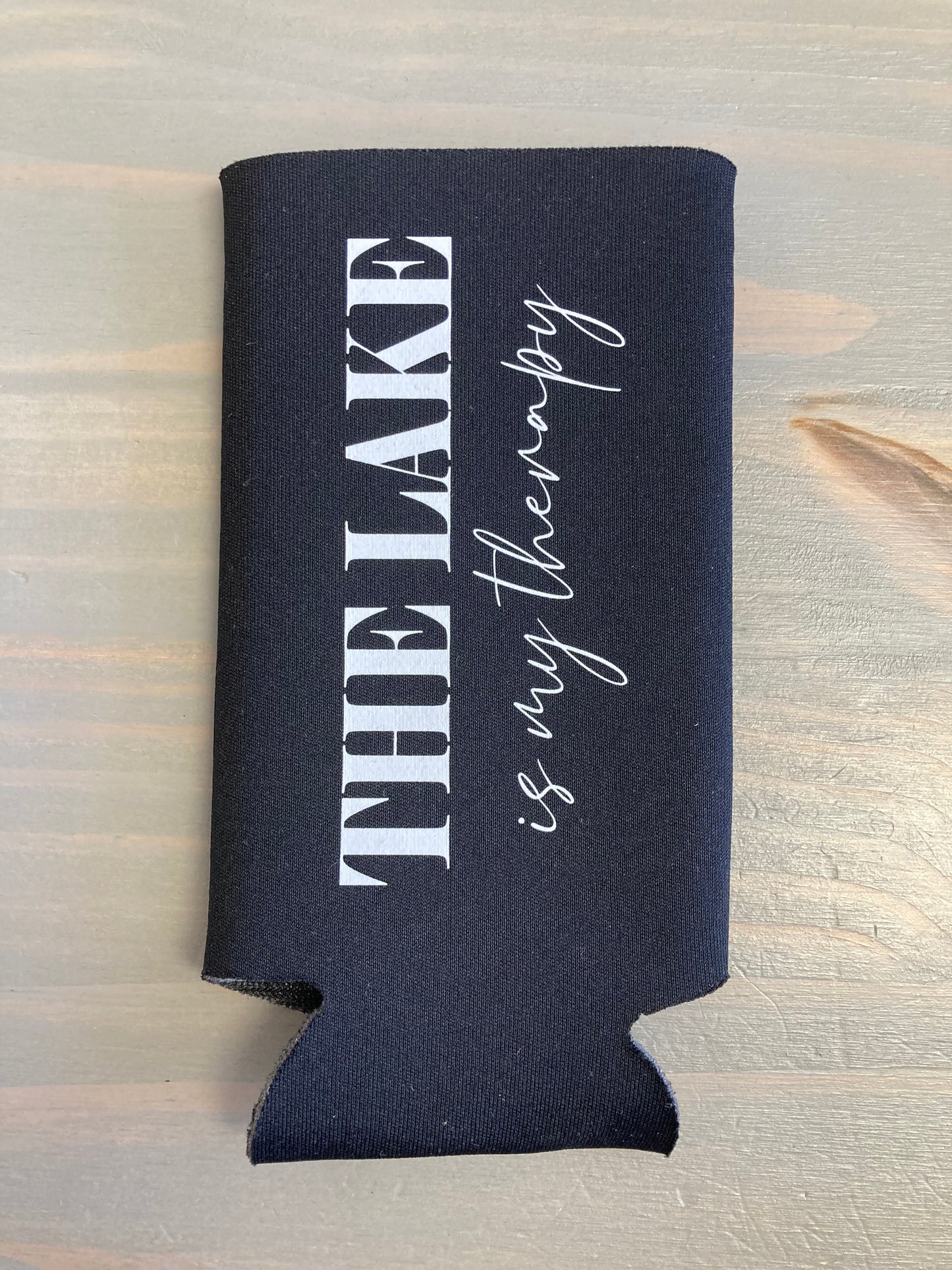 The Lake Is My Therapy Tall Skinny Koozie