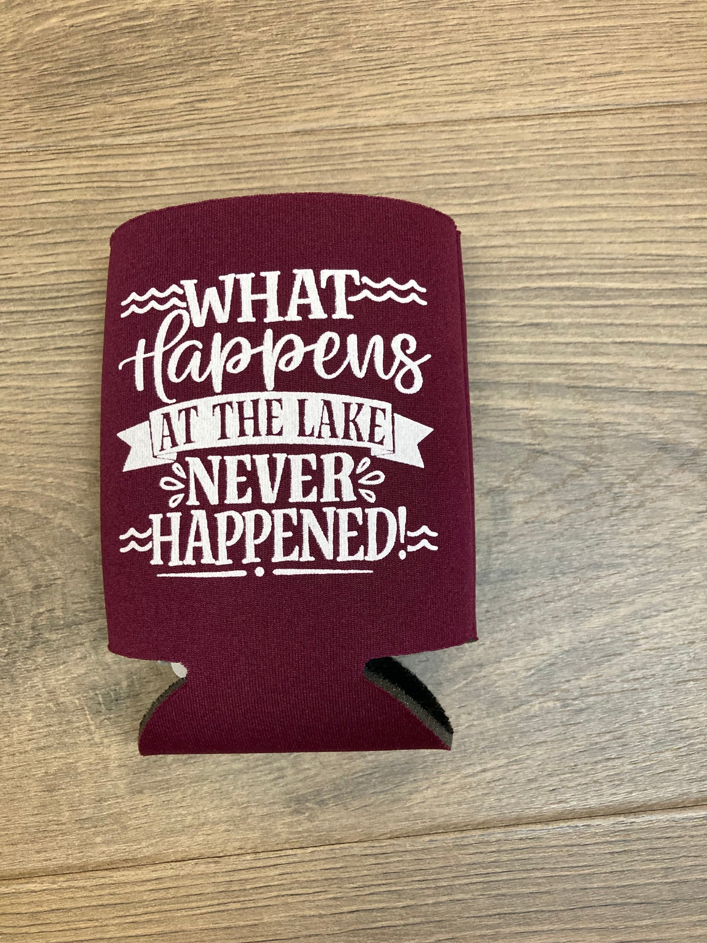 What Happens at the Lake Never Happened Indian Lake Koozie