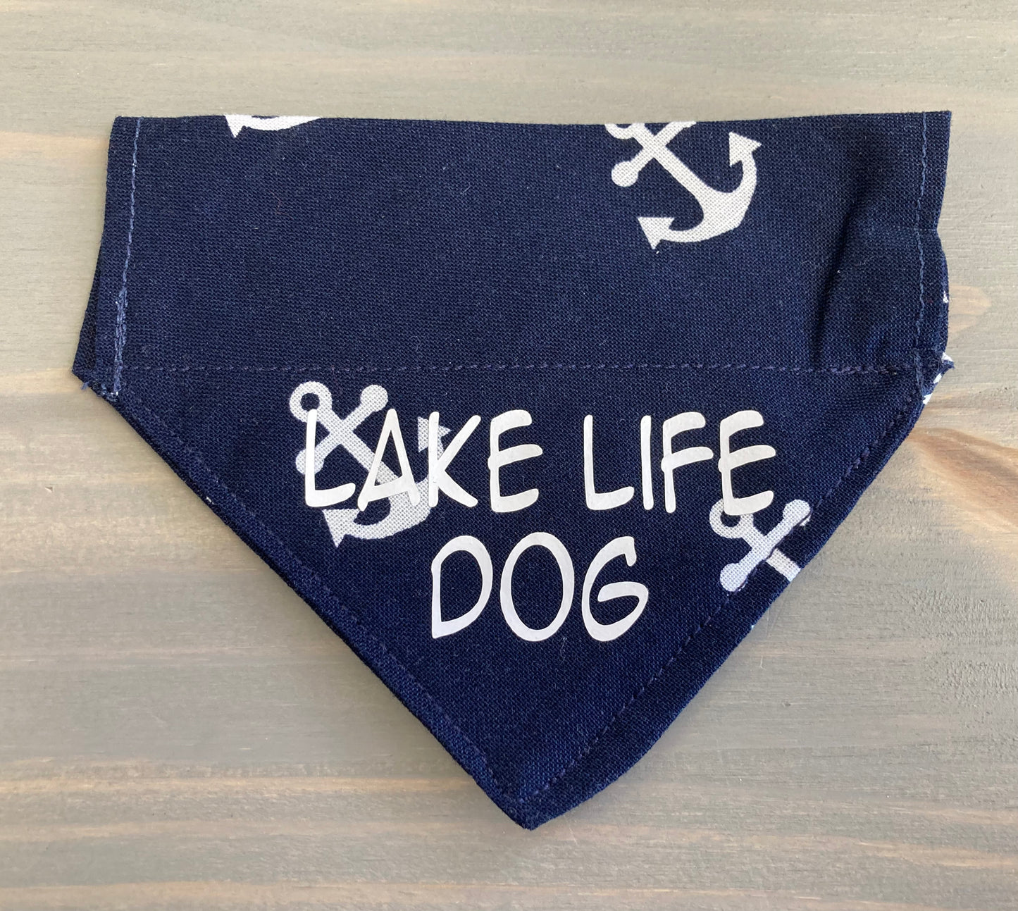 Dog Scarf - Thru the Collar Pet Neck Scarf - Anchors and Lake Life