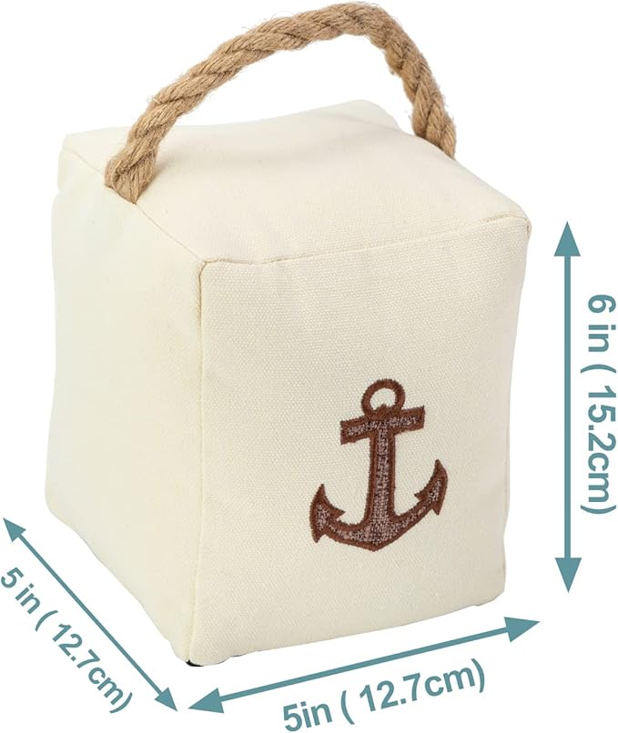 Interior Doorstop Heavy Duty Soft Door Stopper with Handle and Nautical Anchor