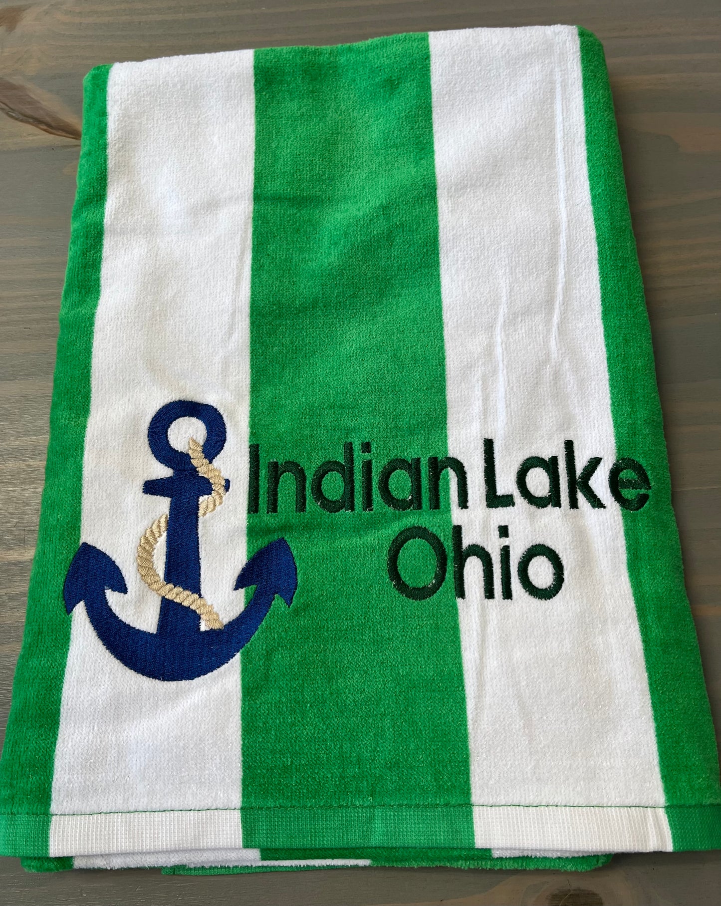 Indian Lake Embroidered Beach Towel