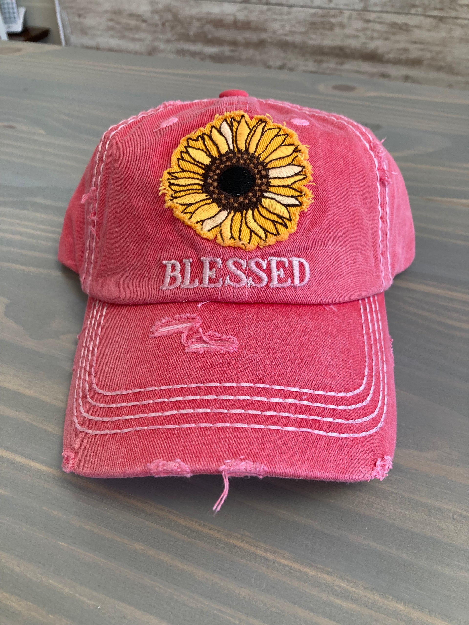 Ball Cap Vintage Blessed Sunflower Patch – Harbor View Designs