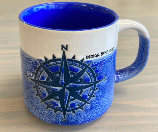 Indian Lake Compass Rose Artisan Coffee Mug