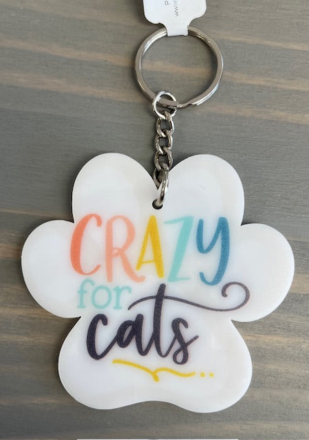 Crazy for cats keychain