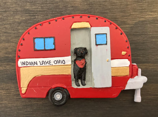 Dog in Camper - Resin Magnet