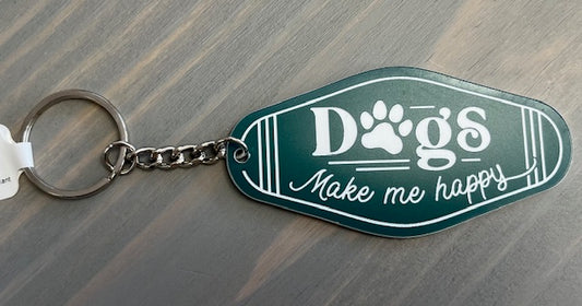 Dogs Makes Me Happy Keychain