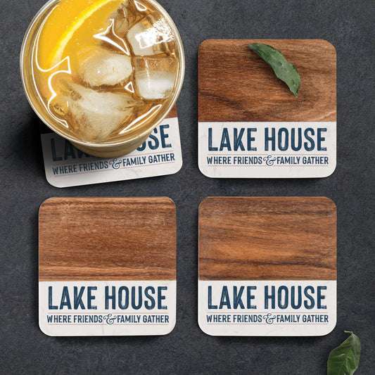 Coaster Set - Lake House Were Friends And Family Gather